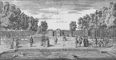 El Palacio de Kensington en tiempos georgianos, c. 1750, 1911 de John Rocque