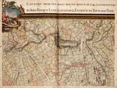 Mapa de Highgate, Kentish Town, Holloway, Tottenham y Newington de John Rocque