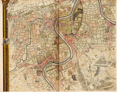 Mapa de Hounslow, Twickenham y Richmond de John Rocque