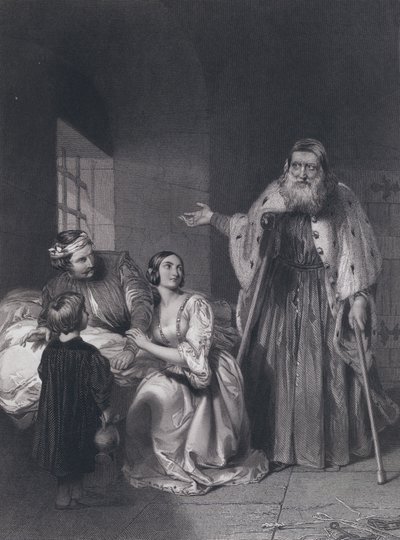 Francesco Foscari, Dogo de Venecia, pronunciando la sentencia de exilio a su hijo Giacopo de John Rogers (after) Herbert