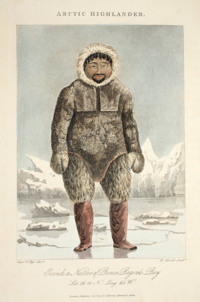 Highlander ártico, Ervick, un nativo de Prince Regents Bay, ilustración de 