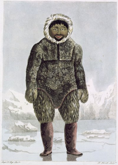 Ervick, un nativo de la Bahía del Príncipe Regente, grabado por Daniel Havell (1785-1826) 1819 de John Ross