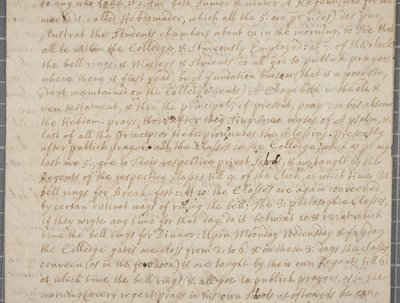 Carta de John Row, un estudiante en St Andrews, a su tío, 1691 de John Row