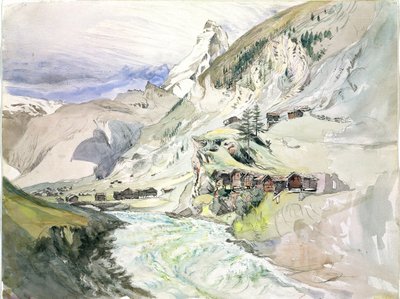 Un Valle Alpino: El Matterhorn en la Distancia de John Ruskin