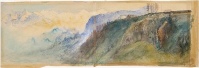 Oberland Bernés (acuarela sobre lápiz sobre papel blanco) de John Ruskin