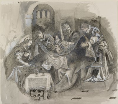 Dibujo de la Circuncisión de Tintoretto en la Scuola Grande di San Rocco, agosto 1869 de John Ruskin