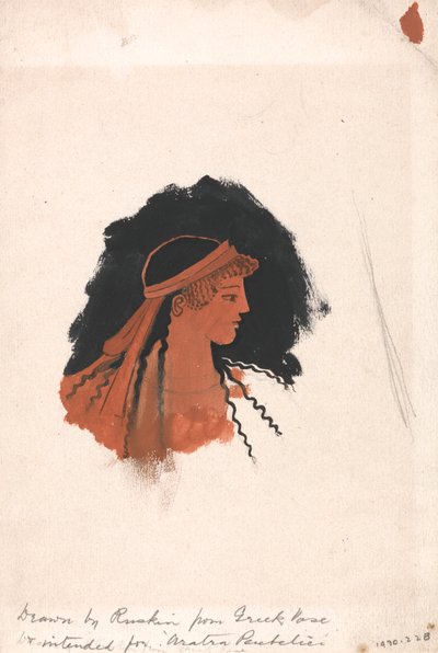 Cabeza de Atenea, según un ánfora griega de John Ruskin