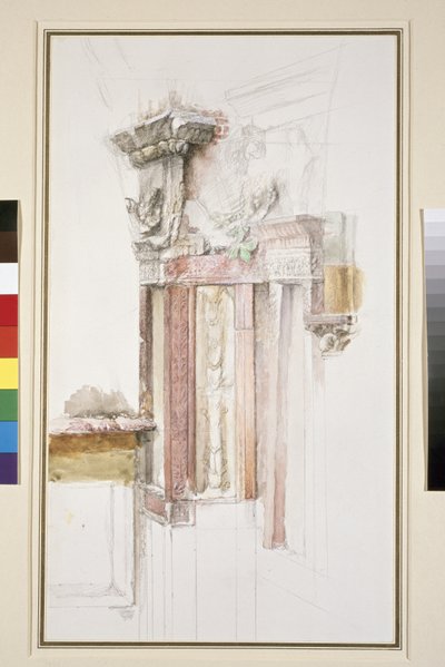 Pilastra en la Fachada de Sant Anastasia, Verona, junio 1869 de John Ruskin