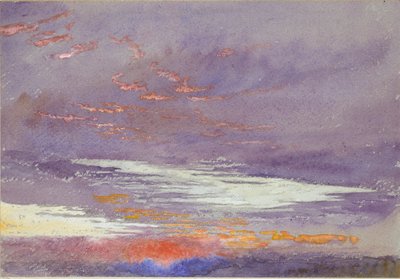 Estudio del amanecer: nubes púrpuras, marzo de 1868 de John Ruskin