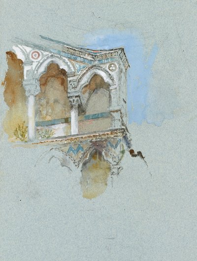 Estudio del gótico pisano (parte de la fachada de San Michele in Borgo, Pisa) de John Ruskin