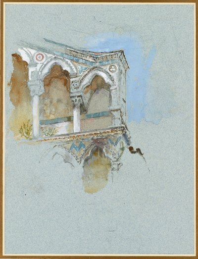 Estudio del gótico pisano Parte de la fachada de San Michele en Borgo, Pisa, 1 de julio de 1890 de John Ruskin