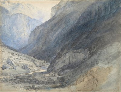 El valle de Lauterbrunnen, Suiza, ca. 1866 de John Ruskin