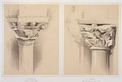 Torcello, capital del pilar de la nave y San Marcos, capital del pórtico central, de 
