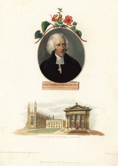 Thomas Martyn, profesor de botánica de la Universidad de Cambridge.1799 (grabado) de John Russel