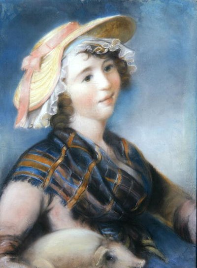 Niña con Cerdo de John Russell