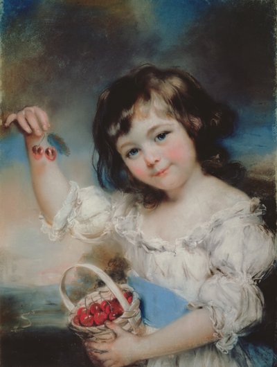 Niña con cerezas de John Russell