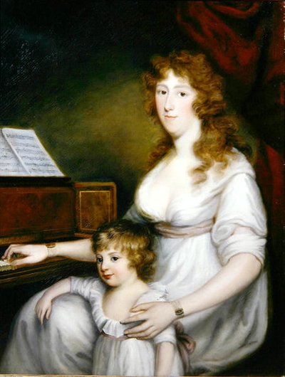 Retrato de una dama con su hijo de John Russell