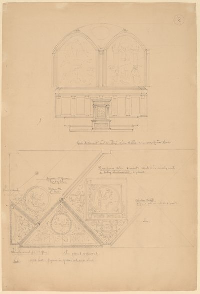 Estudio de un retablo y paneles de techo de John Russell Pope