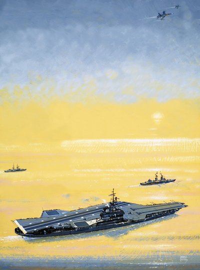 Un portaaviones de la clase estadounidense Midway utilizado en la Segunda Guerra Mundial de John S. Smith