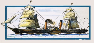 El vapor de ruedas británico Persia de John S. Smith
