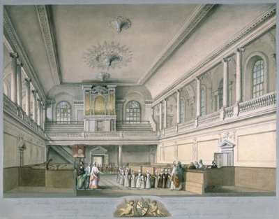 La capilla del Hospital Foundling mirando al oeste, 1773 de John Sanders