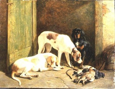 Perros de muestra y un Gordon Setter de John Sargent Noble