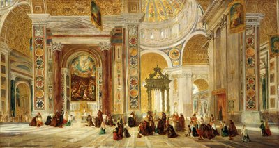 Interior de San Pedro, Roma, 1824-1885 de John Scarlett Davis