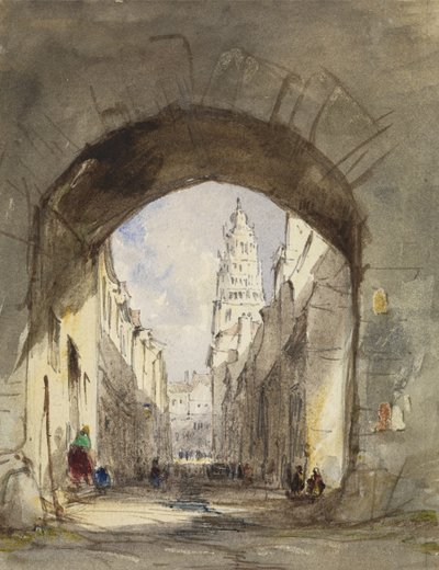 Escena Callejera en Calais de John Scarlett Davis