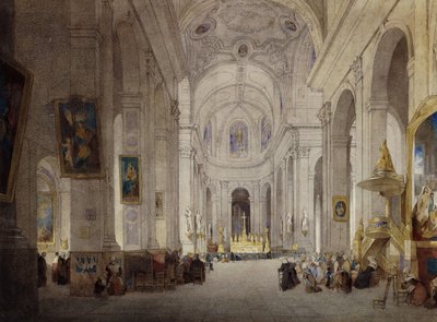 El Interior de la Iglesia de St. Sulpice, París de John Scarlett Davis