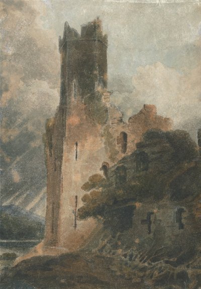 A Torre del Castillo (Castillo de Caernarvon) de John Sell Cotman