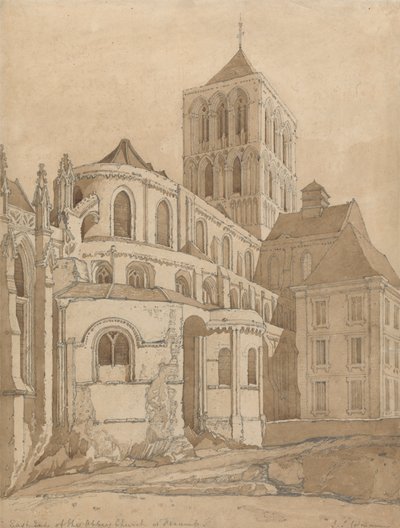Iglesia abacial de Fecamp, Normandía de John Sell Cotman