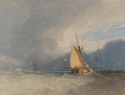 Barcos en la Costa, Tormenta Aproximándose de John Sell Cotman