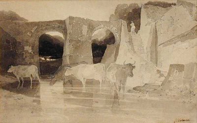 Puente y vacas de John Sell Cotman