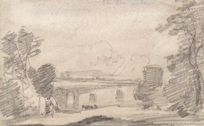 Puente y ruina, según Richard Wilson; En el Tíber de John Sell Cotman