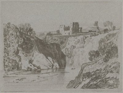 Castillo sobre un desfiladero rocoso de John Sell Cotman