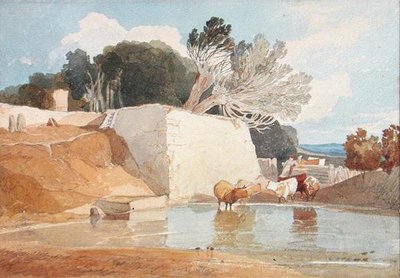 Ganado bebiendo de John Sell Cotman