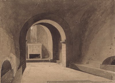 Cripta de Santa Gervaise, Ruán, Normandía de John Sell Cotman
