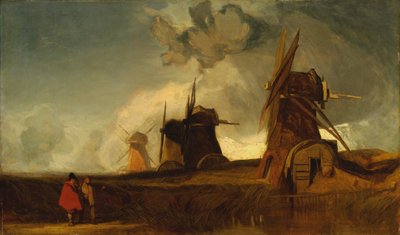 Drenaje Mills in the Fens, Croyland, Lincolnshire de John Sell Cotman