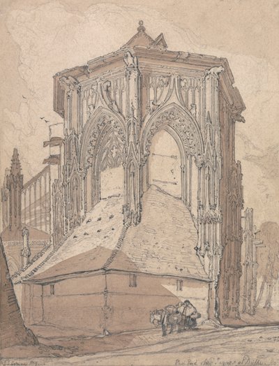 Extremo este de Saint Jacques en Dieppe, Normandía de John Sell Cotman