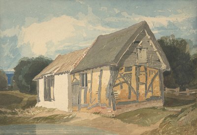 Edificio de Granja junto a un Estanque, 1808-11 de John Sell Cotman