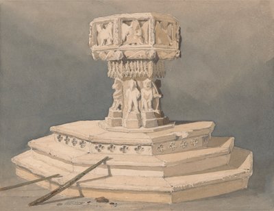 Fuente de la iglesia de Happisburgh, Norfolk de John Sell Cotman