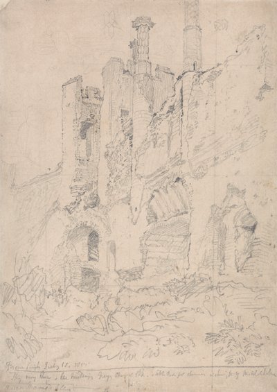 Castillo de Framlingham, Suffolk: Parte del interior en ruinas de John Sell Cotman