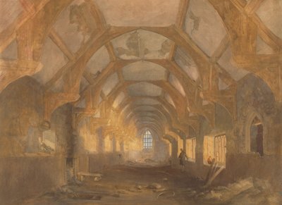 Interior de un Dormitorio del Ipswich Blackfriars al Final de su Periodo de Ocupación por la Escuela de Ipswich de John Sell Cotman