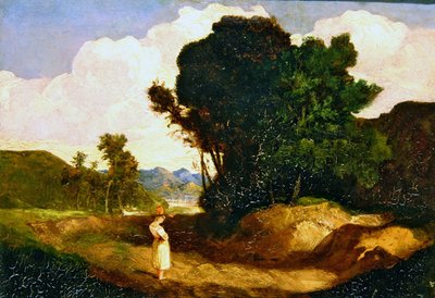 Paisaje con figura de John Sell Cotman