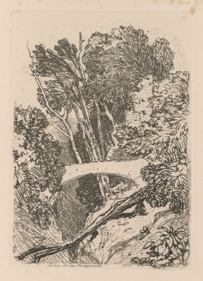 Liber Studiorum: Lámina 11: Puente de Parsons, Cardingshire, 1838 de John Sell Cotman