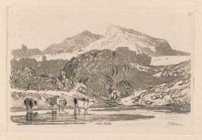 Liber Studiorum: Lámina 21, Vista en el norte de Gales, 1838 de John Sell Cotman