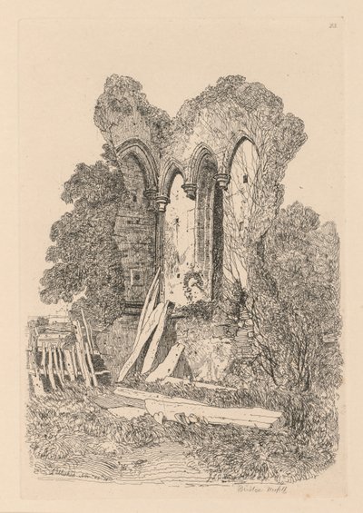 Liber Studiorum: Lámina 23, Ruinas de Beeston, Norfolk: No 3 de John Sell Cotman