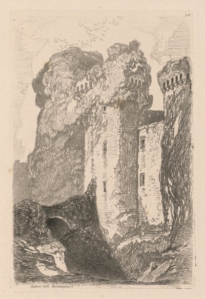 Liber Studiorum: lámina 24, castillo de Ragland, Monmouthshire de John Sell Cotman
