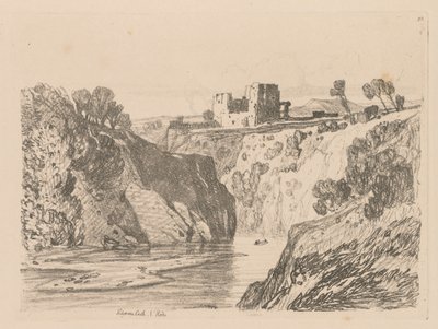 Liber Studiorum: Placa 27, Castillo de Kilgarren, Gales del Norte, 1838 de John Sell Cotman