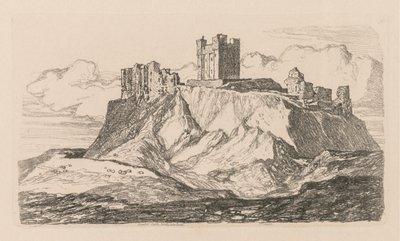 Liber Studiorum: Placa 30, Castillo de Bambro, Northumberland, 1838 de John Sell Cotman